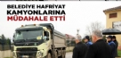 KDZ. EREĞLİ BELEDİYESİ, HAFRİYAT KAMYONLARINA MÜDAHALE ETTİ